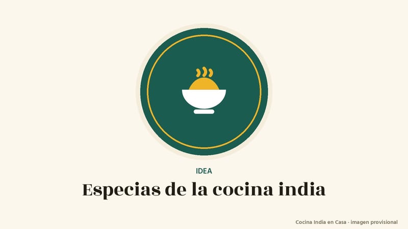 Especias de la cocina india: imagen provisional con el cuenco del logo de Cocina India en Casa