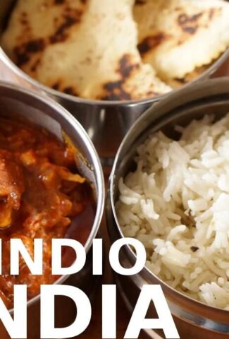 Menú Completo de India - Receta de Pollo al Curry, Pan Naan y Arroz Basmati